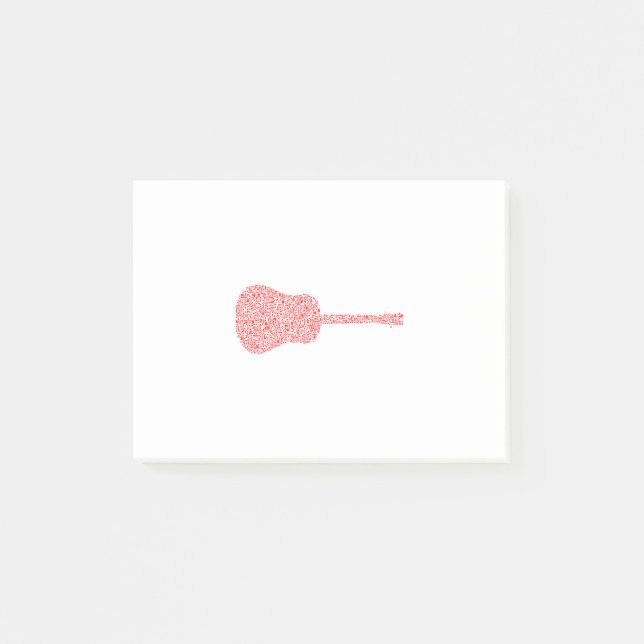 Guitar Notes i rött Post-it Block (Framsida)