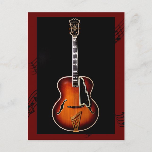 "Guitar Notes" Vykort (Framsida)