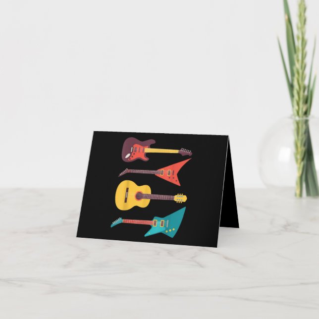 Guitar- och akustiska skribenter för gitarrer tack kort (Framsida)