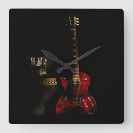 Guitar- och AMP-klocka Fyrkantig Klocka