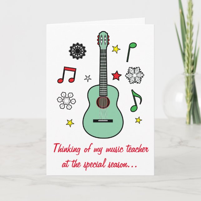 Guitar och anteckningar för Music Teacher Helgdag  (Framsida)