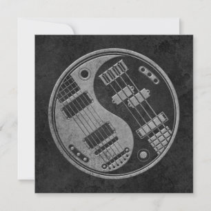 Guitar och Bass Yin Yang med Mörk Struktur