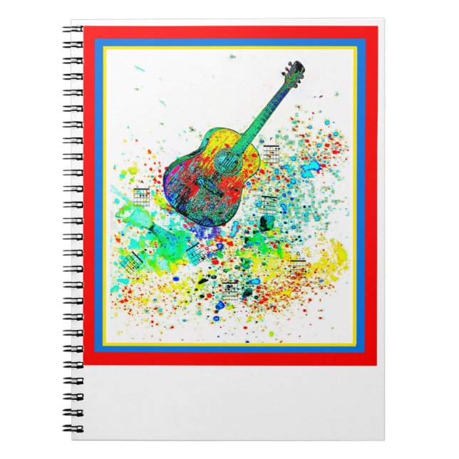 Guitar och chords-stänk anteckningsbok (Framsidan)