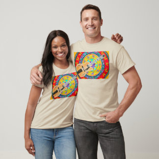 Guitar och Mandala Watercolor T-shirt