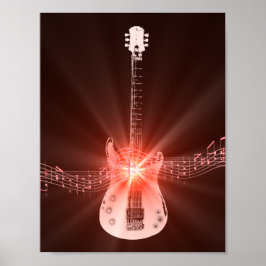Guitar och Musik noter Bild Poster
