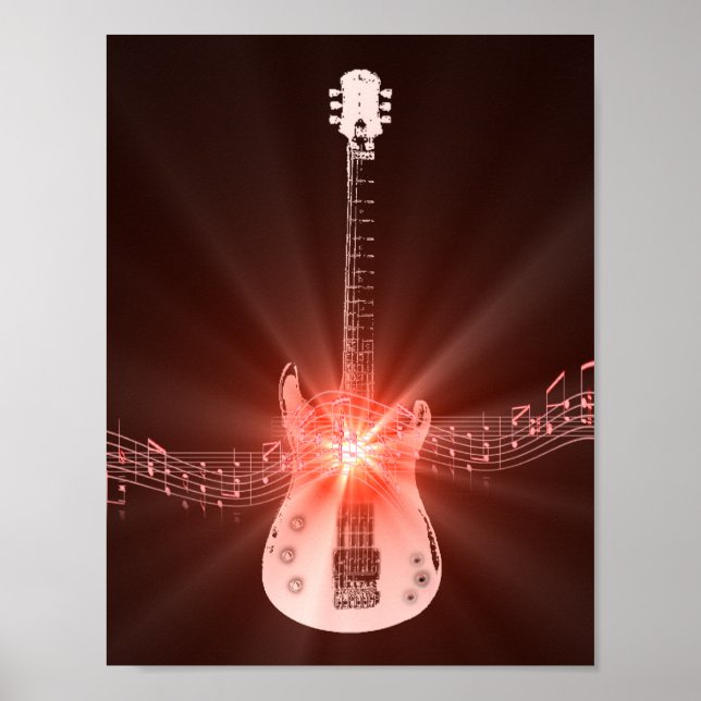 Guitar och Musik noter Bild Poster (Framsidan)