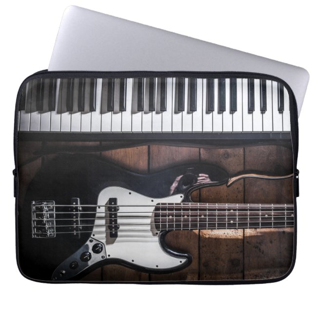Guitar och Piano Nycklar Laptop sleeve (Framsidan)