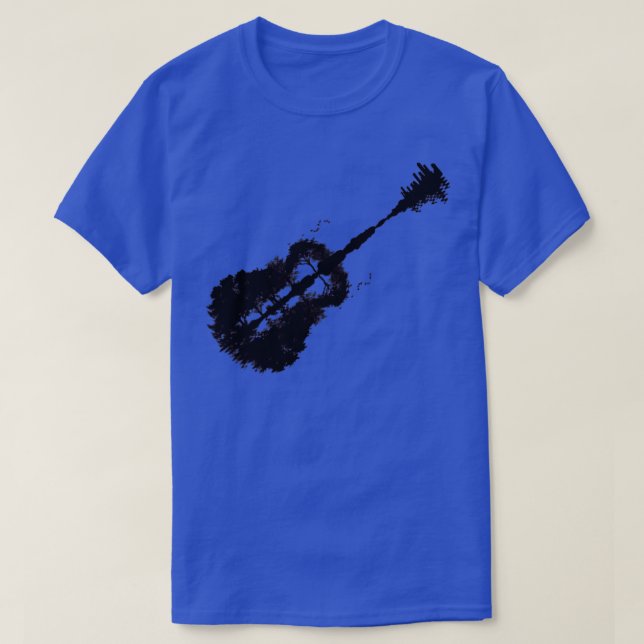 Guitar och stad t shirt (Design framsida)