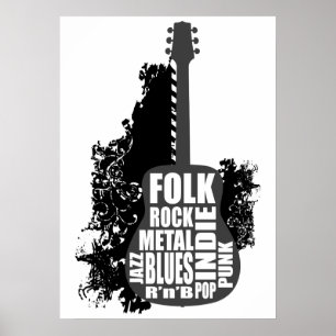 Guitar och stilar poster
