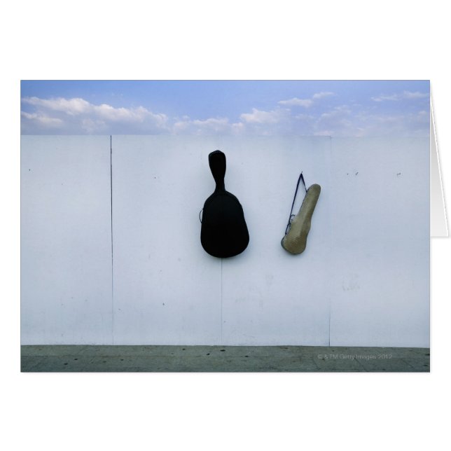 Guitar och Violin Fodral Hälsningskort (Framsidan Horizontal)