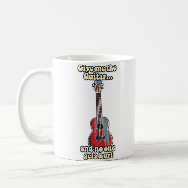 Guitar ord för gitarr älskare kaffemugg (Vänster)