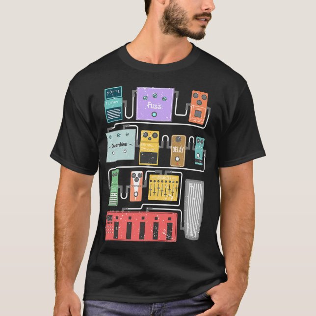 Guitar Pedalboard underbar unisex T-Shirt (Framsida)