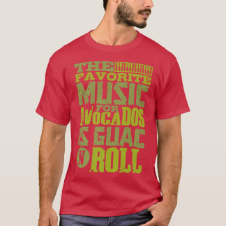 Guitar Percussion Avocado Guac n RollBass Guitaris T Shirt