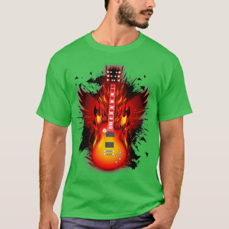 Guitar Phoenix Fire Music Ljud Acoustic Gift T Shirt
