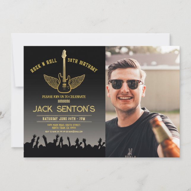 Guitar Photo Inbjudan (Framsida)