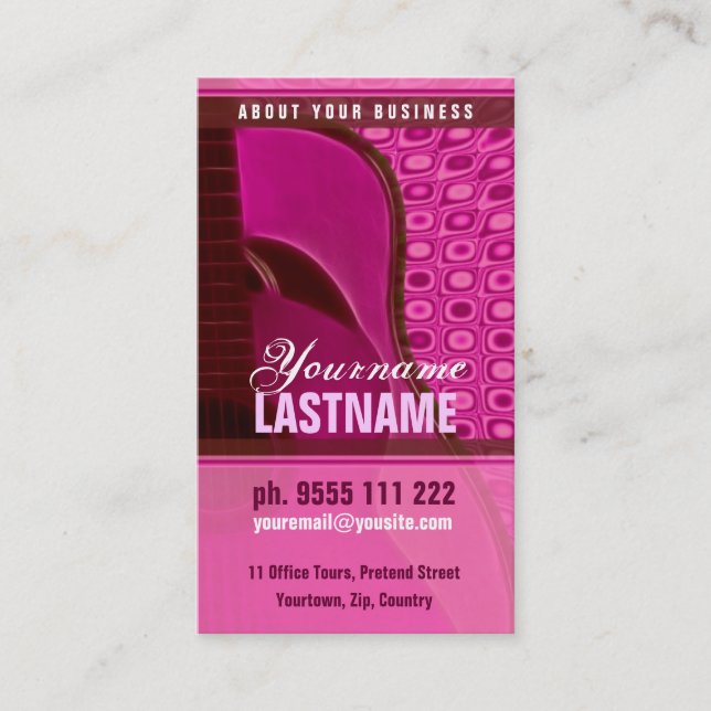 GUITAR "PiNKY"-Affärskort Visitkort (Framsida)