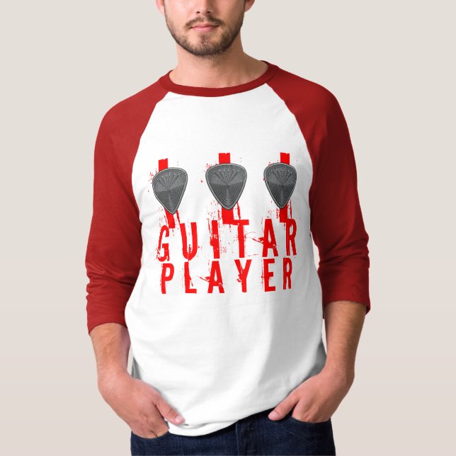 Guitar Player 3 Plockor T Shirt (Framsida)