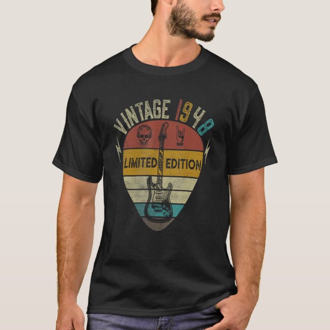 Guitar Player 75th Birthday Best of 1948 T Shirt (Framsida)