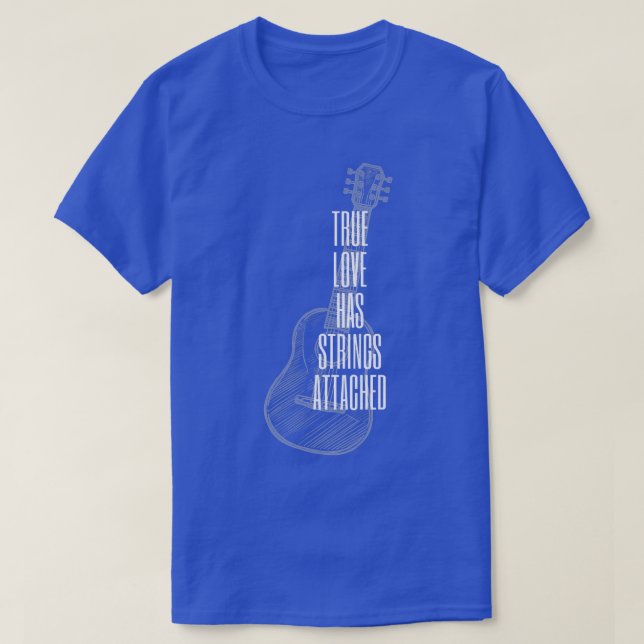 Guitar Player-Äkta kärlek strängar anslutna - Guit T Shirt (Design framsida)