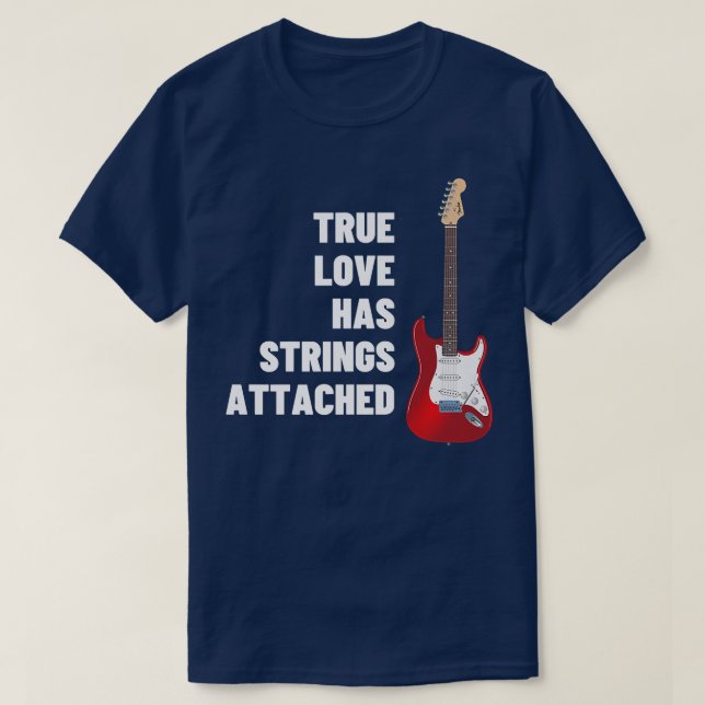 Guitar Player-Äkta kärlek strängar AttachedGuitar5 T Shirt (Design framsida)