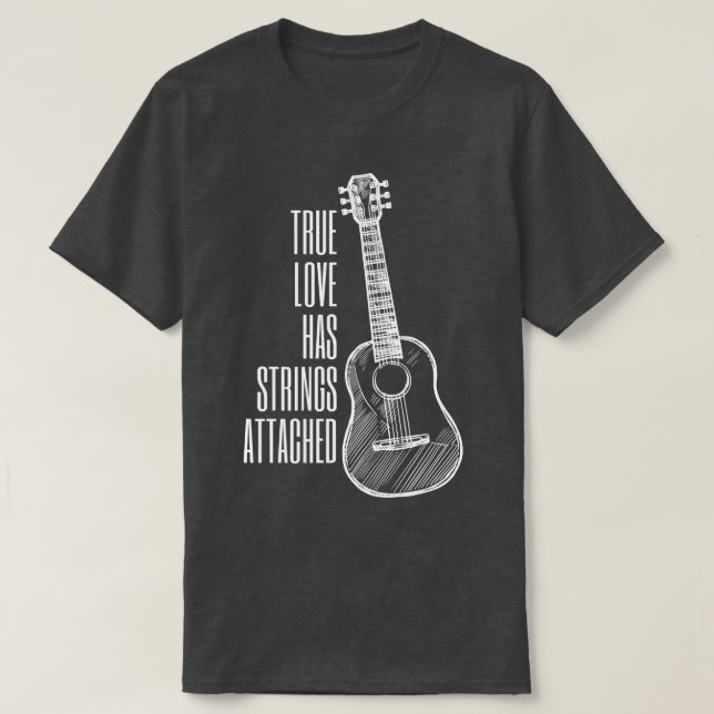 Guitar Player-Äkta kärlek strängar AttachedGuitar5 T Shirt (Design framsida)