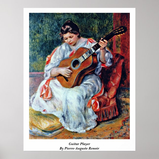 Guitar Player av Pierre-Auguste Renoir Poster (Framsidan)