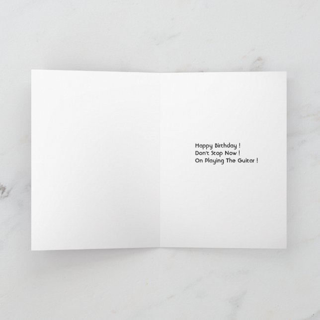 Guitar Player Grattis på födelsedagen Kort (Inuti)