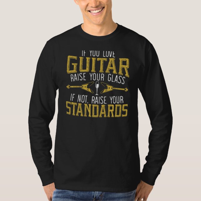 Guitar Player Guitarist Musical Instrument Vin Dr. T Shirt (Framsida)