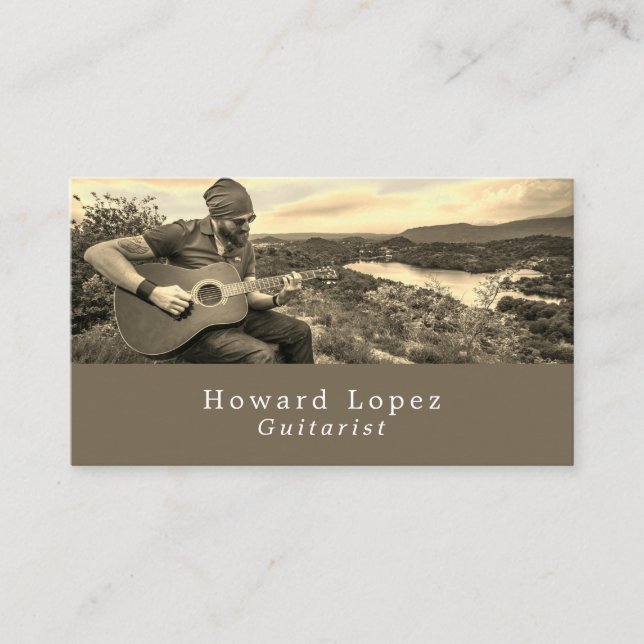 Guitar Player, Guitarist, Professionell Musician Visitkort (Framsida)