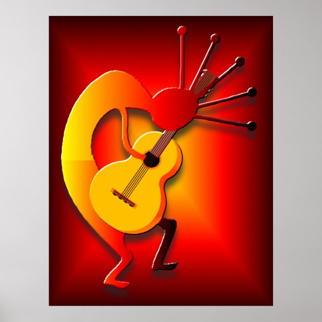 Guitar Player i Red Poster (Framsidan)
