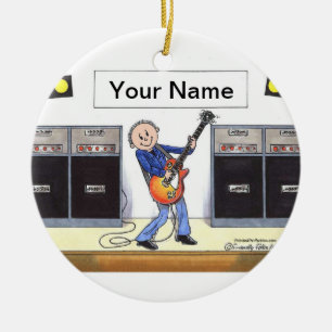 Guitar Player - Male Julgransprydnad Keramik