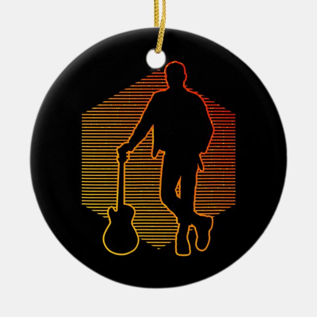 Guitar Player manar elektrisk guitar Julgransprydnad Keramik (Framsidan)