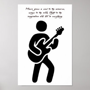 Guitar Player Music Citerar Silhouette art Poster