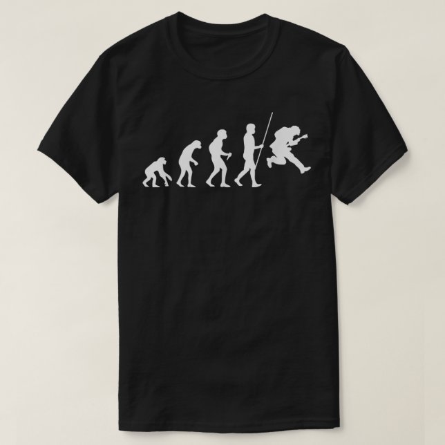 Guitar Player Musician Jumping Guitarist Evolution T Shirt (Design framsida)