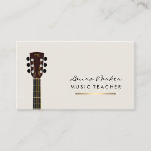 Guitar Player Musician Music Teacher Guld Visitkort