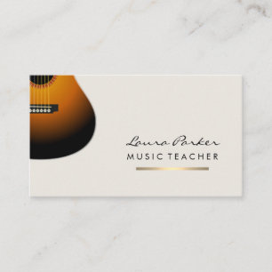 Guitar Player Musician Music Teacher Guld Visitkort