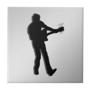 Guitar Player Silver Kakelplatta