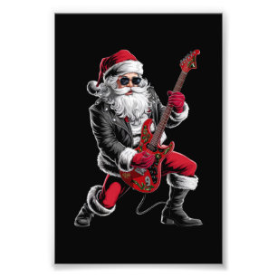 Guitar Player sten & Roll jul Jultomten Fototryck