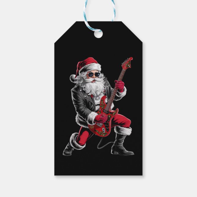 Guitar Player sten & Roll jul Jultomten Presentetikett (Baksidan)