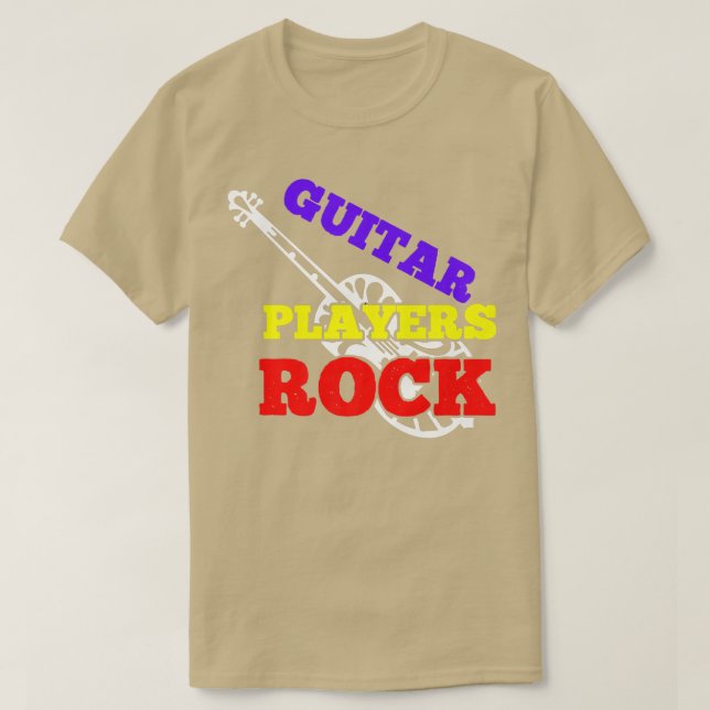 Guitar Players Sten Guitars Music Älskare Band Ret T Shirt (Design framsida)