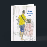 GUITAR PLAYING SON BIRTHDAY CARD TACK KORT<br><div class="desc">Om din son spelar gitarren,  så här är perfektens födelsedagskort.</div>