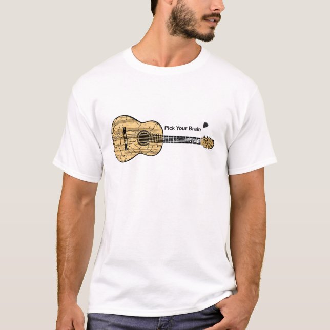 Guitar: Plocka din hjärna T-shirt (Framsida)