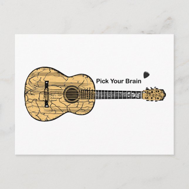 Guitar: Plocka din hjärna Vykort (Framsida)
