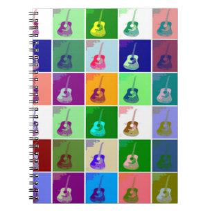 Guitar Pop Art Spiral fotopatbok - anteckningsbok