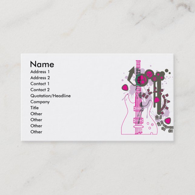 GUITAR-POP TRIMMAR VISITKORT (Framsida)