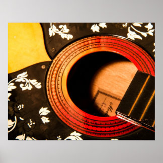Guitar Poster Blommigt för abstrakt