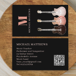 Guitar Professionell Musician Anpassningsbar QR-ko Visitkort