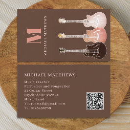 Guitar Professionell Musician Anpassningsbar QR-ko Visitkort