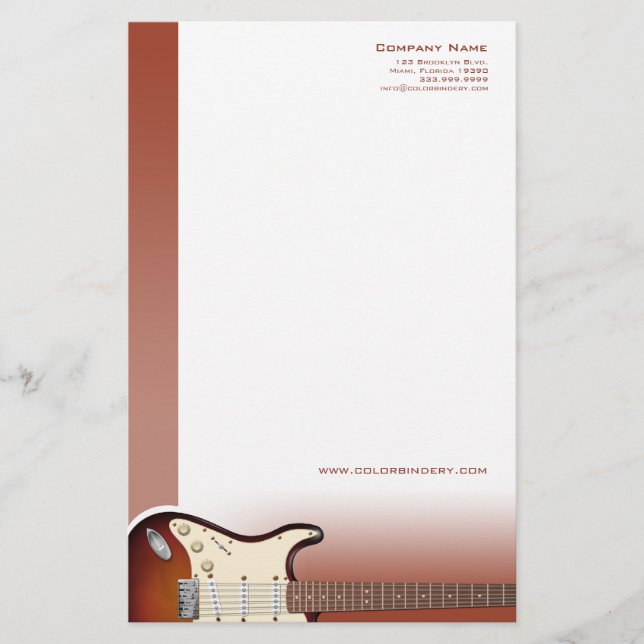 Guitar Pusher Stationery Brevpapper (Framsida)