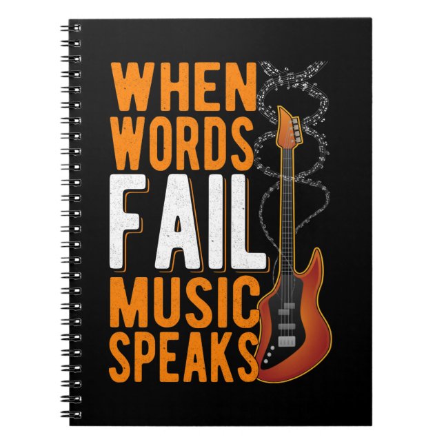 Guitar Quote Guitarist Inspirational Music Älskare Anteckningsbok (Framsidan)